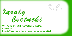 karoly csetneki business card