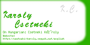 karoly csetneki business card